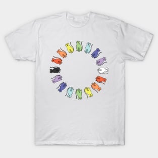 Cute Circle Rainbow Cat Graphic T-Shirt